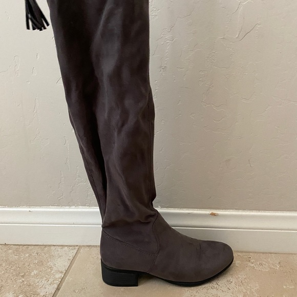 suede grey madden girl knee high boots - Picture 3 of 5